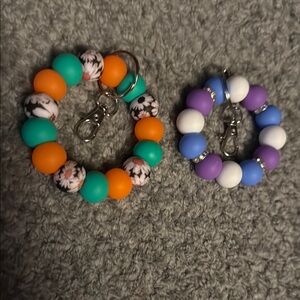 Colorful Beaded Kids Keychain Set